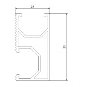 Skinne sort 2100mm